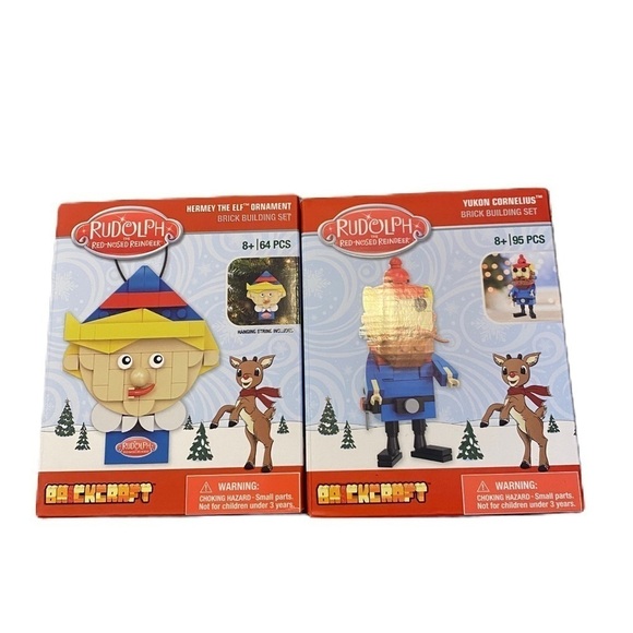 Rudolph the Red Nosed Reindeer Brickcraft Building Block Set Hermey Elf Yukon - Picture 1 of 3